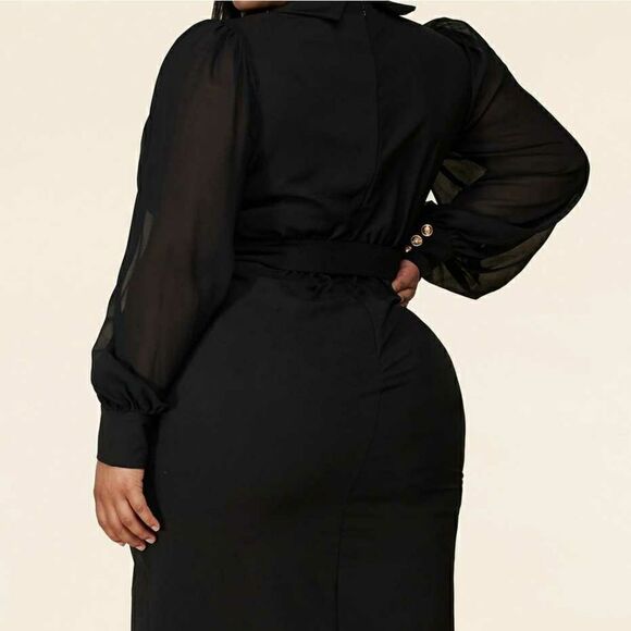 ❤️BRAND NEW! L’ATISE BY AMY PLUS SIZE BLACK BLAZER DRESSES - Picture 9 of 16
